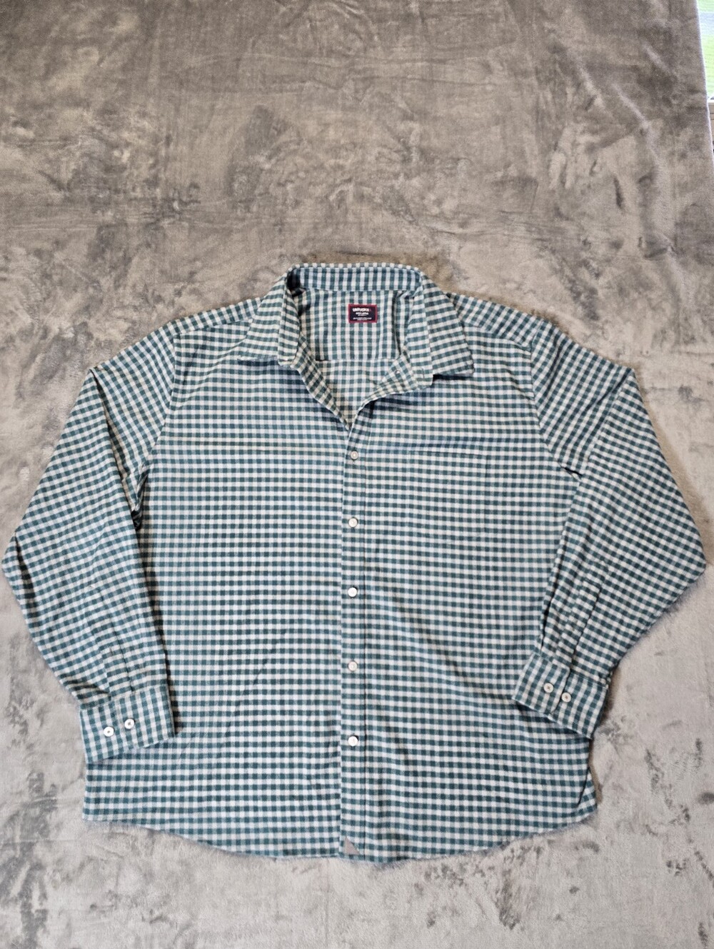 Untuckit Bergstrom Green Plaid Flannel Button Up Shity Size 3XL